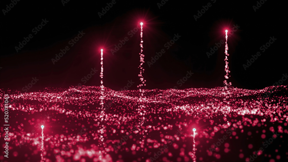 Poster glitter pink particles abstract background, flickering particles with bokeh effect. motion. bright c