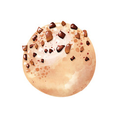White chocolate watercolor vector design on white background