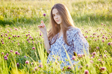 girl with a bouquet of flowers