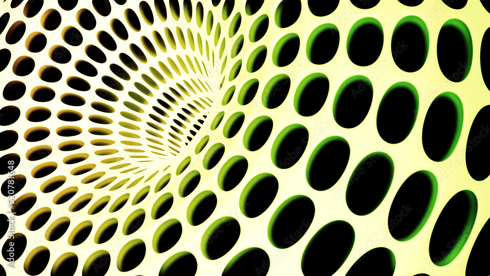 Poster light yellow surface of spacetime grid, seamless loop. design. 3d flowing grid, absorbing texture of