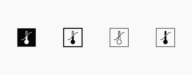 Temperature limitation packaging symbol. Termometer vectro icon. Temperature limit vector symbol