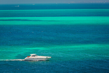 Tropical paradise: Cancun idyllic caribbean beach from above, Riviera Maya