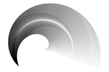 Halftone lines circle background, vector modern design element.