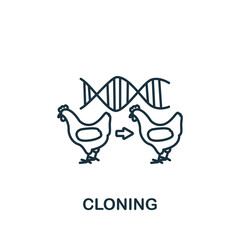 Cloning icon. Monochrome simple Bioengineering icon for templates, web design and infographics