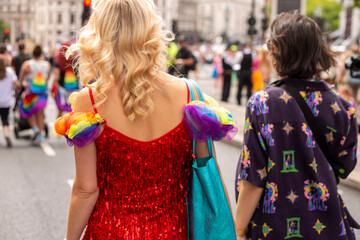 Women taking part in LGBT pride parade