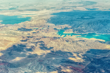 A beautiful mountain landscape that rises from the desert surrounding Las Vegas, Nevada. This rugged, arid region is part of the Mojave desert.