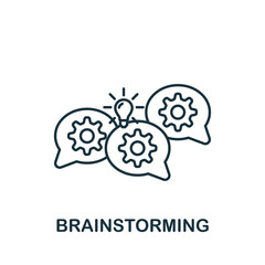 Brainstorming icon. Monochrome simple Brain Process icon for templates, web design and infographics