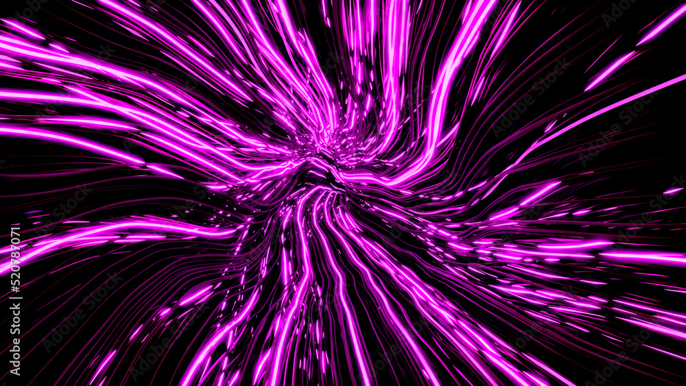 Poster purple bright loop. design. beautiful colorful background in abstraction where bright pink lines osc