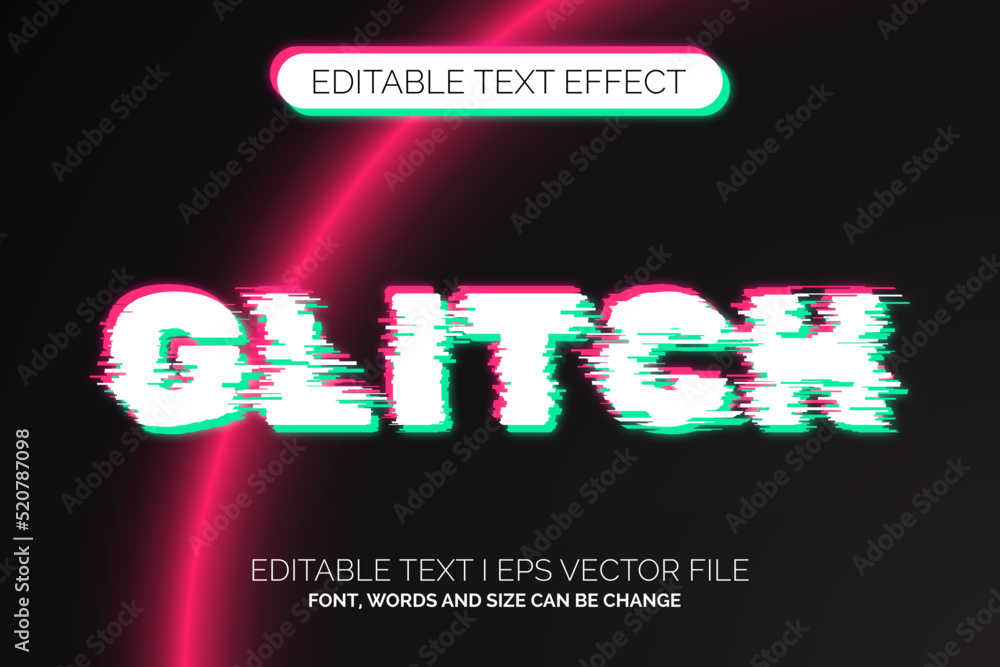 Poster gradient glitch style red and green color text effect