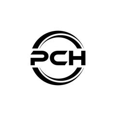 PCH letter logo design with white background in illustrator, vector logo modern alphabet font overlap style. calligraphy designs for logo, Poster, Invitation, etc.