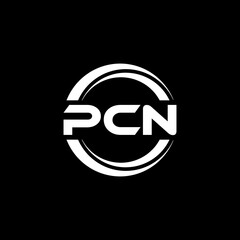 PCN letter logo design with black background in illustrator, vector logo modern alphabet font overlap style. calligraphy designs for logo, Poster, Invitation, etc. - obrazy, fototapety, plakaty