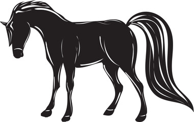 horse silhouette on white background