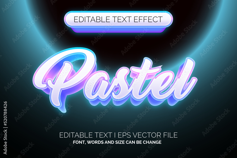 Poster gradient pastel color text effect