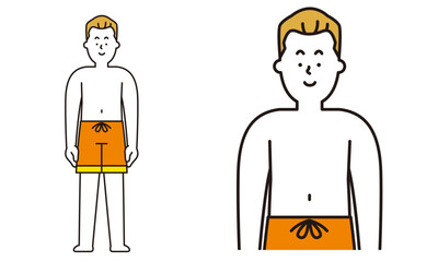 水着の男性のイラスト素材。