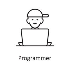 Programmer vector outline Icon Design illustration. Miscellaneous Symbol on White background EPS 10 File