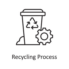 Recycling Process vector outline Icon Design illustration. Miscellaneous Symbol on White background EPS 10 File