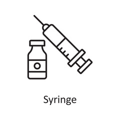 Syringe vector outline Icon Design illustration. Miscellaneous Symbol on White background EPS 10 File