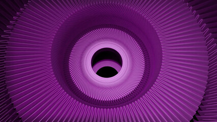 Green and purple background.Design.Bright tunnels made in 3d animation that move fast.