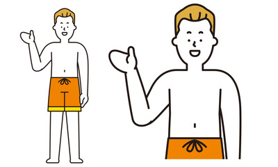 水着の男性のイラスト素材。