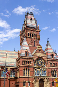 BOSTON, MA, USA - May 16. 2022: Memorial Hall at Harvard University in Boston, Massachusetts.