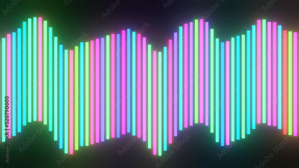 Poster black background.design.bright multicolored lines in abstraction sparkle and seem to dance changing 