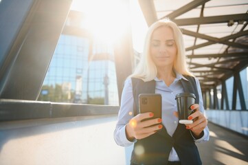 Business Women Style. Woman Going To Work. Portrait Of Beautiful Female In Stylish Office.