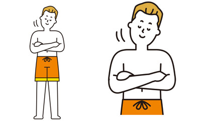 水着の男性のイラスト素材。