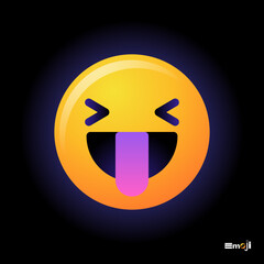 Cute round Emoticon. Yellow Emoji faces emoticon smile, digital smiley expression emotion feelings, chat cartoon emotes. Vector illustration icon