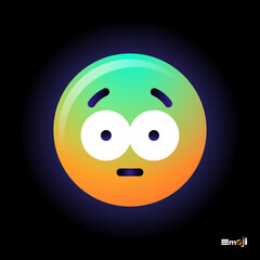 Fototapeta premium Cute round Emoticon. Yellow Emoji faces emoticon smile, digital smiley expression emotion feelings, chat cartoon emotes. Vector illustration icon