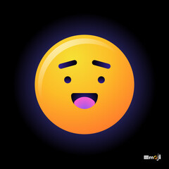 Cute round Emoticon. Yellow Emoji faces emoticon smile, digital smiley expression emotion feelings, chat cartoon emotes. Vector illustration icon