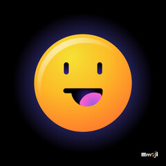 Cute round Emoticon. Yellow Emoji faces emoticon smile, digital smiley expression emotion feelings, chat cartoon emotes. Vector illustration icon