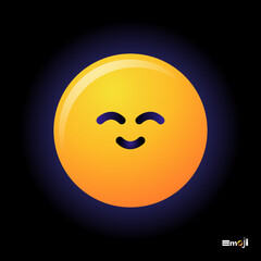 Cute round Emoticon. Yellow Emoji faces emoticon smile, digital smiley expression emotion feelings, chat cartoon emotes. Vector illustration icon
