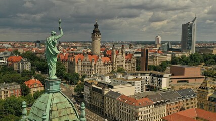 Fototapeta premium Leipzig city view from above.