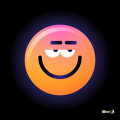 Cute round Emoticon. Yellow Emoji faces emoticon smile, digital smiley expression emotion feelings, chat cartoon emotes. Vector illustration icon