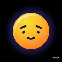 Cute round Emoticon. Yellow Emoji faces emoticon smile, digital smiley expression emotion feelings, chat cartoon emotes. Vector illustration icon