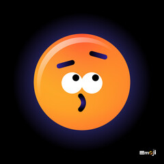 Cute round Emoticon. Yellow Emoji faces emoticon smile, digital smiley expression emotion feelings, chat cartoon emotes. Vector illustration icon