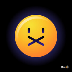 Fototapeta premium Cute round Emoticon. Yellow Emoji faces emoticon smile, digital smiley expression emotion feelings, chat cartoon emotes. Vector illustration icon