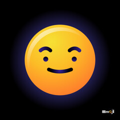 Cute round Emoticon. Yellow Emoji faces emoticon smile, digital smiley expression emotion feelings, chat cartoon emotes. Vector illustration icon