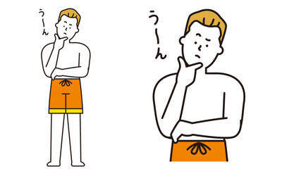 水着の男性のイラスト素材。