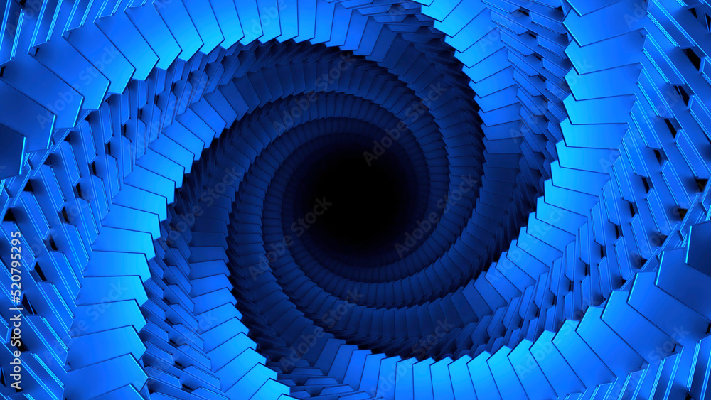 Poster abstraction.design.a long swirling corridor that moves fast.