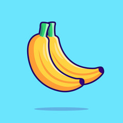 Banana fruit cute icon vector illustration