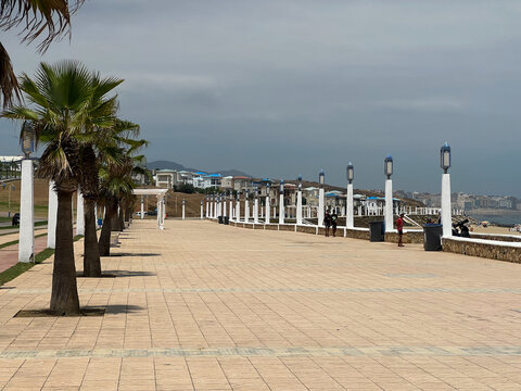 Empty street alongside the seaside