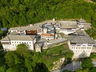 Fototapeta na wymiar Drone view of St John the Baptist Bigorski monastery in Macedonia