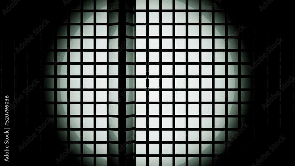Poster abstract chequered wall background with a round shaped spotlight. design. spinning vertical rows of 