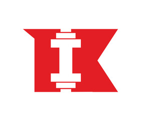 Obraz premium Letter K With Icon GYM or FITNESS Logo Design