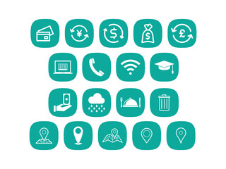 Various icons button set