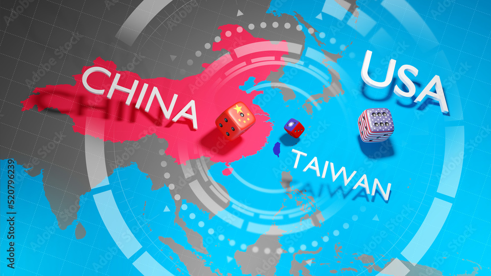 Wall mural Conflict between China and Taiwan. China–Taiwan relations. China versus Taiwan.