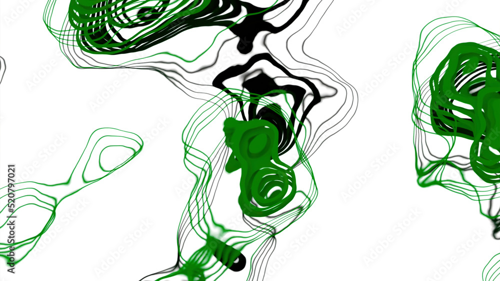Poster white background.design.green and pink blots in abstraction creating bright patterns rotate from sid