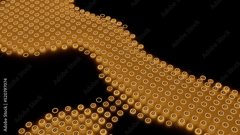 Poster black background.design.the disappearing mosaic of orange and green colors of small size in the abst