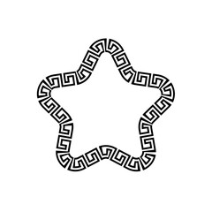 Tribal original decorative star with ancient greek geometric pattern - Logo, tattoo, deco design in vector format with alpha transparent background